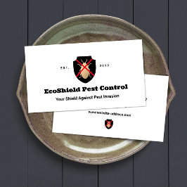 Pest Control Exterminator Shield Logo Visitenkarte