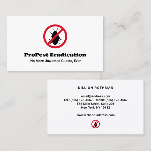 Pest Control Exterminator  Visitenkarte (Vorne/Hinten)