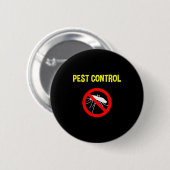 Pest Control Funny Halloween Costume Exterminator Button (Vorne & Hinten)