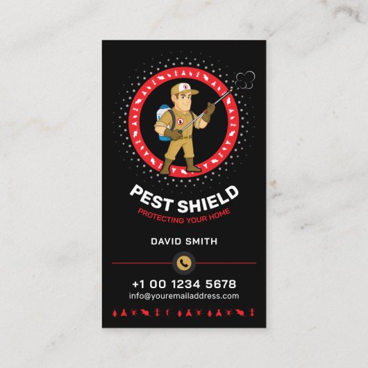 Pest control Service, Exterminator, Fumigation Visitenkarte (Rückseite)