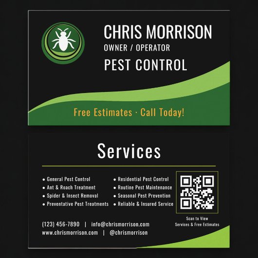 Pest Control Service QR Code Visitenkarte