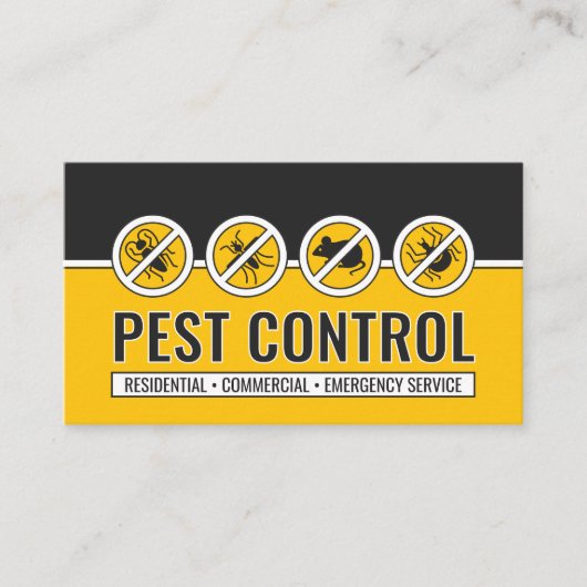 Pest Control Services - Exterminator Business Card Visitenkarte (Vorderseite)