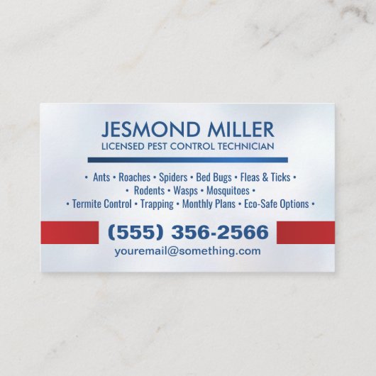 Pest Control Services - Exterminator Visitenkarte (Rückseite)