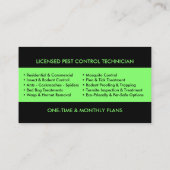 Pest Control Services - Exterminator Visitenkarte (Rückseite)