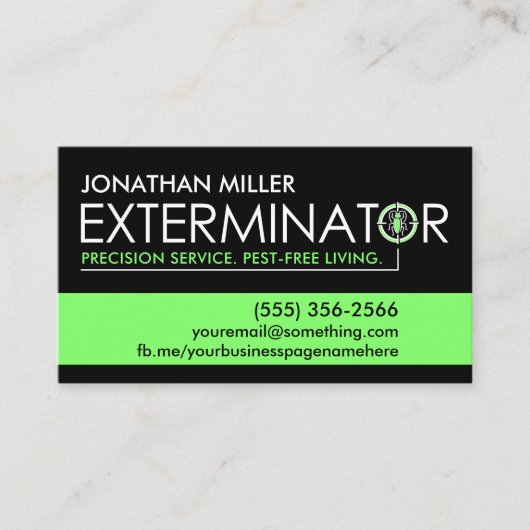 Pest Control Services - Exterminator Visitenkarte (Vorderseite)