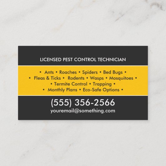Pest Control Services - Exterminator Visitenkarte (Rückseite)