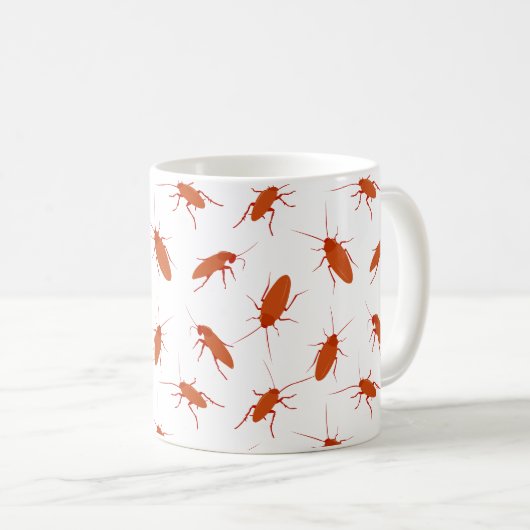 Pest Controller Funny Cockroach Gemustert Kaffeetasse (VorderseiteRechts)