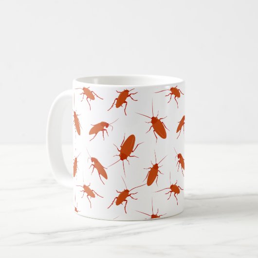 Pest Controller Funny Cockroach Gemustert Kaffeetasse (Vorderseite Links)