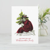 Pest Doktor Santa. Baby Es ist bekleidet draußen Karte (Stehend Vorderseite)