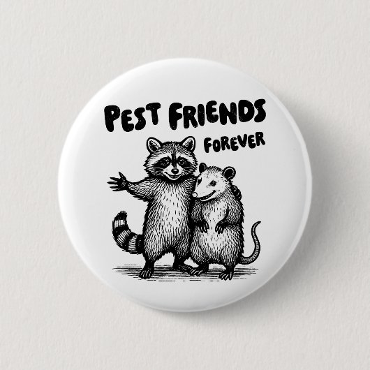 Pest Friends Forever Black Print Button (Vorderseite)