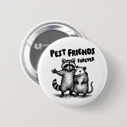 Pest Friends Forever Black Print Button (Vorne & Hinten)