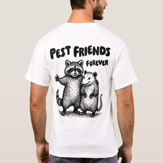 Pest Friends Forever Black Print Front & Back T-Shirt (Rückseite)