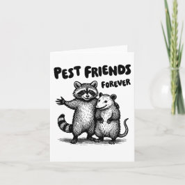 Pest Friends Forever Black Print Karte