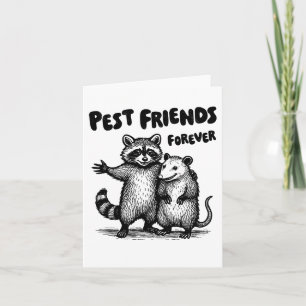 Pest Friends Forever Black Print Karte