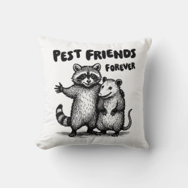 Pest Friends Forever Black Print Kissen