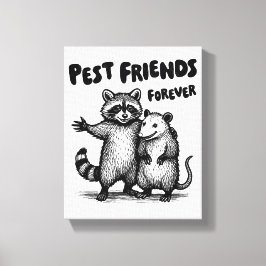 Pest Friends Forever Black Print Leinwand