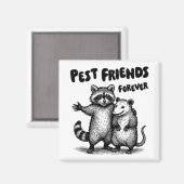 Pest Friends Forever Black Print Magnet (Vorderseite/Rückseite)