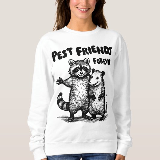 Pest Friends Forever Black Print Sweatshirt (Vorderseite)