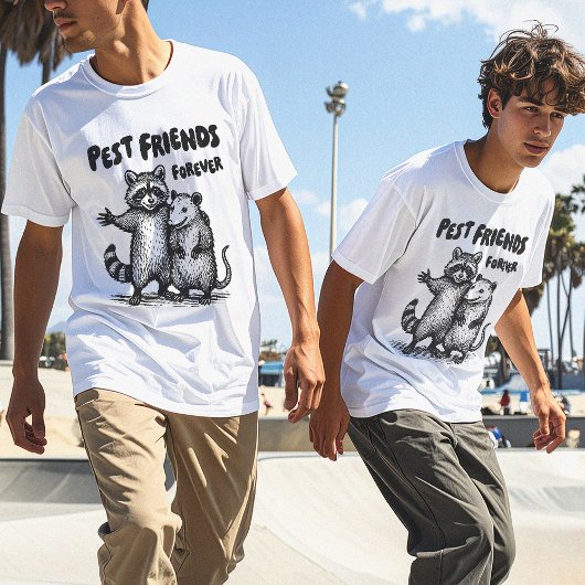 Pest Friends Forever Black Print T-Shirt