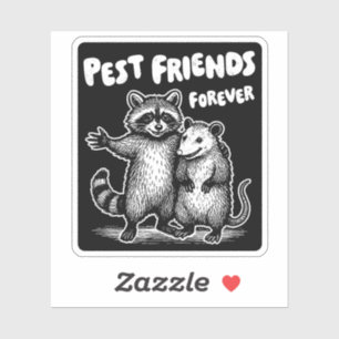 Pest Friends Forever White Print Aufkleber