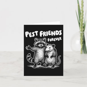 Pest Friends Forever White Print Karte