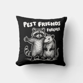 Pest Friends Forever White Print Kissen