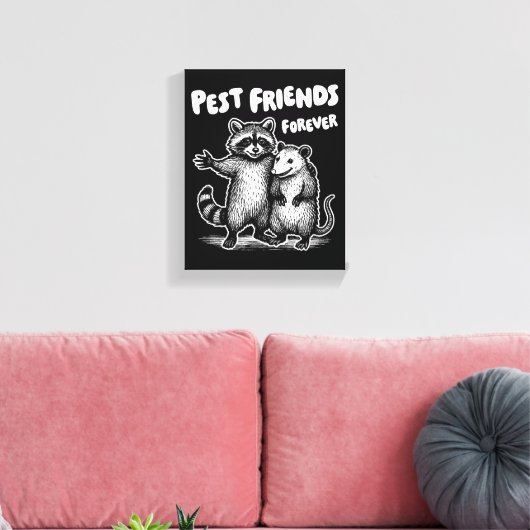 Pest Friends Forever White Print Leinwand (Insitu (Wohnzimmer))