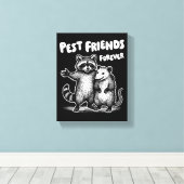 Pest Friends Forever White Print Leinwand (Insitu (Holzboden))