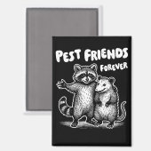 Pest Friends Forever White Print Magnet (Vorderseite/Rückseite)