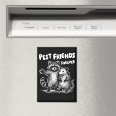 Pest Friends Forever White Print Magnet (In Situ (Geschirrspüler))