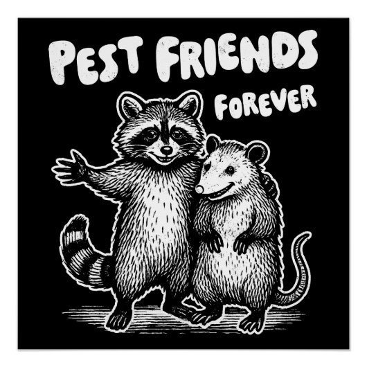 Pest Friends Forever White Print Poster (Vorderseite)