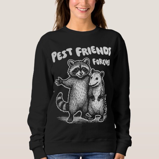 Pest Friends Forever White Print Sweatshirt (Vorderseite)