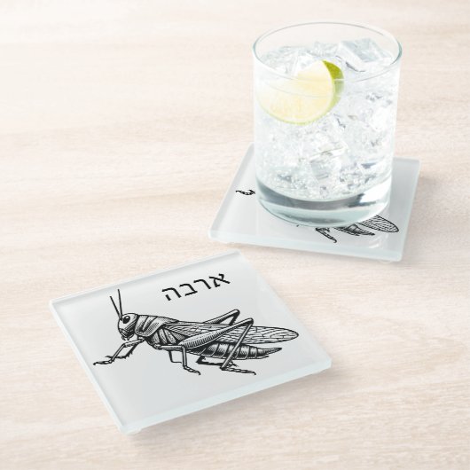 Pest für Seder Glasuntersetzer (Schrägansicht)