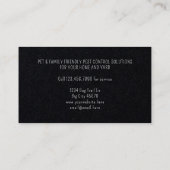 Pest Kontrolle Amsel Bugs Moderne Minimal Schwarz Visitenkarte (Rückseite)