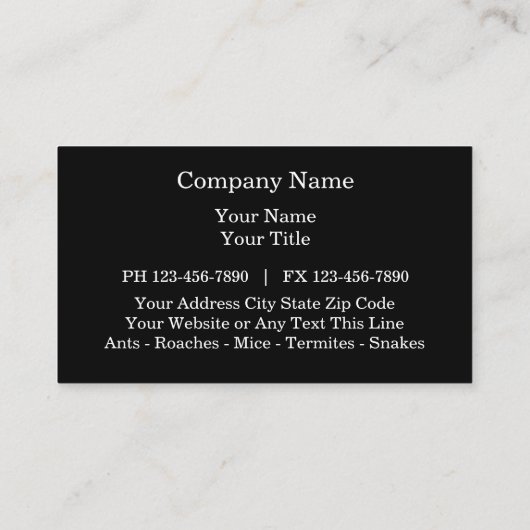 Pest-Kontrolle-Visitenkarten Visitenkarte (Rückseite)