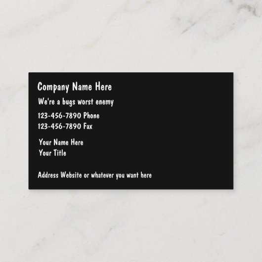 Pest-Kontrolle-Visitenkarten Visitenkarte (Rückseite)