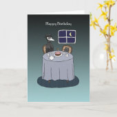 Pestarzt mit Black Cat Funny Goth Geburtstag Karte (Gelbe Blume)