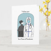 Pestarzt mit COVID Arzt Funny I Liebe Sie Karte (Gelbe Blume)