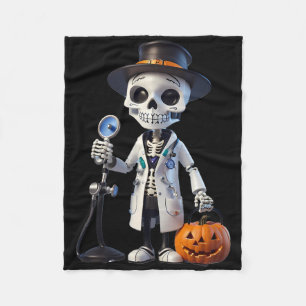 Pestarzt Skeleton Doctor Halloween Paramedian Fleecedecke