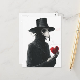 Pestdoktor mit einem Herzen Postkarte