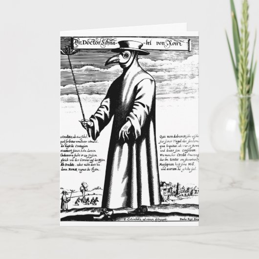 Pestmaske des Arztes Feiertagskarte (Vorderseite)