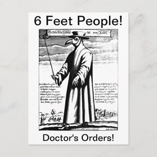 Pestmaske des Arztes Postkarte (Vorderseite)