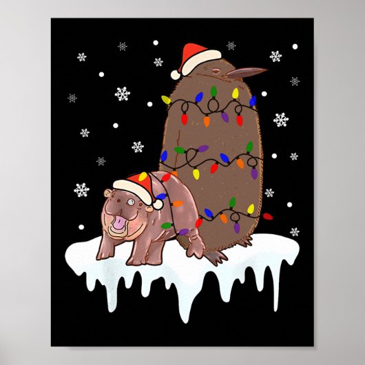 Pesto Moo Deng der Pinguin der ba Poster (Vorne)