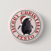 Pesto Penguin Weihnachten Button (Vorderseite)