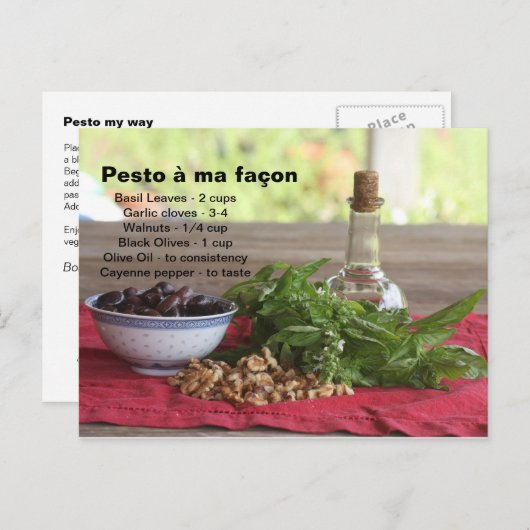 Pesto Postkarte (Vorne/Hinten)