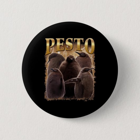Pesto The Pinguin Funny Ba1 Button (Vorderseite)