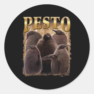 Pesto The Pinguin Funny Ba1 Runder Aufkleber