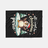 Pesto The Pinguin Funny Ba Fleecedecke (Vorderseite (Horizontal))