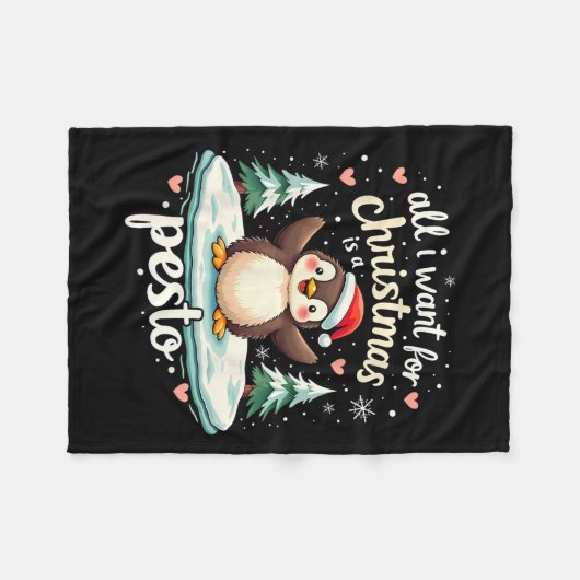 Pesto The Pinguin Funny Ba Fleecedecke (Vorderseite (Horizontal))