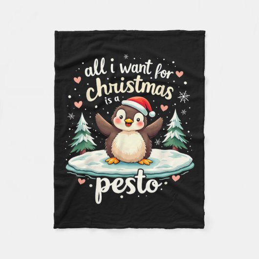 Pesto The Pinguin Funny Ba Fleecedecke (Vorderseite)